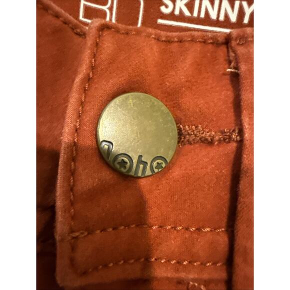 NOBO Womens Juniors Mid Rise Skinny Jeans Size 3 Rusty Orange 5 Pockets - Picture 6 of 12